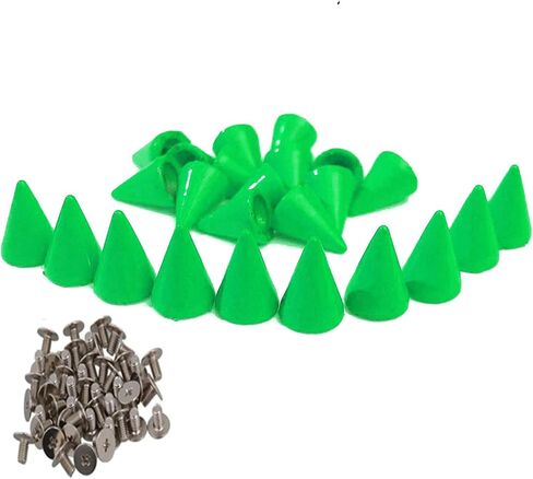 50 Set 7x10mm Metal Screw Back Rivet,Colorful Painted Bullet Cone Studs and Spikes for Clothes DIY Leather Handcraft (Black) in Kuwait