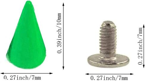 50 Set 7x10mm Metal Screw Back Rivet,Colorful Painted Bullet Cone Studs and Spikes for Clothes DIY Leather Handcraft (Black) in Kuwait