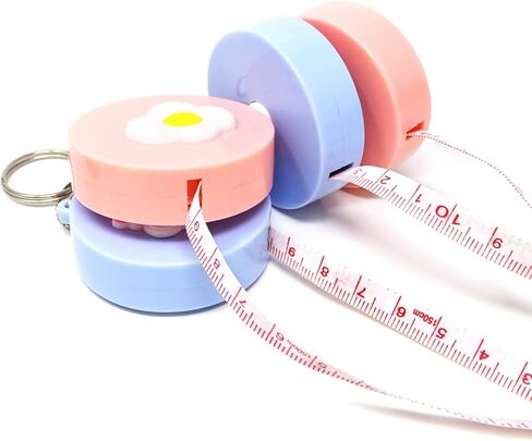 4 قطع من Honbay 60 بوصة/150 سم شريط قياس مزدوج الجوانب لطيف قابل للسحب مع حلقة مفاتيح، شكل مربع (شكل دائري) in Kuwait