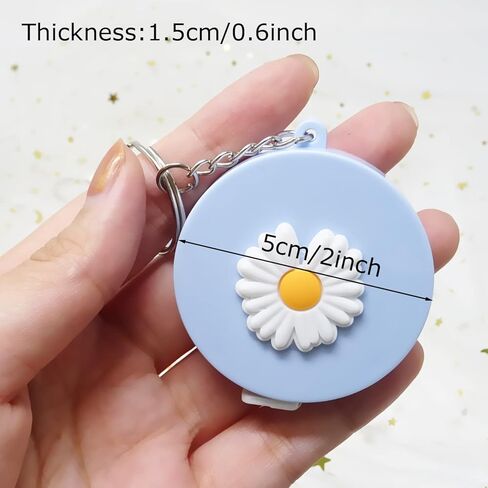 4 قطع من Honbay 60 بوصة/150 سم شريط قياس مزدوج الجوانب لطيف قابل للسحب مع حلقة مفاتيح، شكل مربع (شكل دائري) in Kuwait