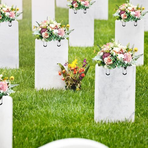 Soaoo 8 Pieces Headstone Flower Saddle Gravestone Saddles with Floral Foam Cemetery Saddles for Headstones Gravestone Flower Holder Wire Rustproof Galvanized Tombstone Hugger (12 Inch) in Saudi Arabia