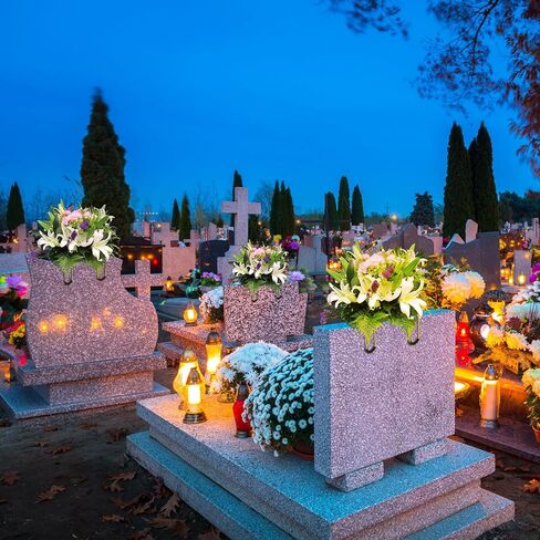 Soaoo 8 Pieces Headstone Flower Saddle Gravestone Saddles with Floral Foam Cemetery Saddles for Headstones Gravestone Flower Holder Wire Rustproof Galvanized Tombstone Hugger (12 Inch) in Saudi Arabia