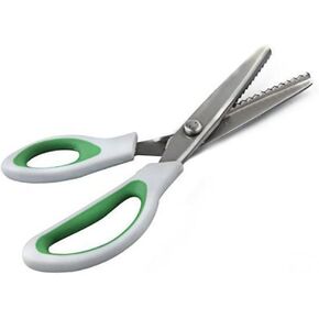 مقصات BlueSnail من الفولاذ المقاوم للصدأ، مقص مريح بمقبض مريح مصنوع من القماش الاحترافي، مقص متعرج للخياطة (أخضر) in Kuwait