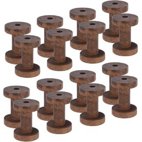 [16 Pack] Wooden Empty Spools for Wire, 2.4 inch Bobbins Wood Sewing Embroidery Thread Spool Wire Weaving Bobbins for Embroidery and Sewing Machines Arts Crafts Thread Cord Roll in Kuwait