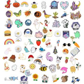 20 قطعة من دبابيس الظهر المينا المختلطة، دبابيس طية صدر السترة المينا اللطيفة والمضحكة، دبابيس شارة جمالية، قبعات الملابس، مجوهرات تزيين السترة in Kuwait