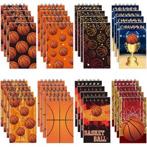 Faccito 32 Pcs Mini Notepads Sports Basketball Baseball Football Soccer Party Favors Goodie Bag Stuffers Notepads Spiral Mini Notebooks for Teens Teacher Classroom Reward (Baseball)