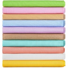 10 Pieces 20 x 20 Inch Candy Solid Fabric Square Patchwork Fabrics DIY Quilting Fabric Bundles for DIY Sewing Crafting Handmade Craft Supplies in Saudi Arabia