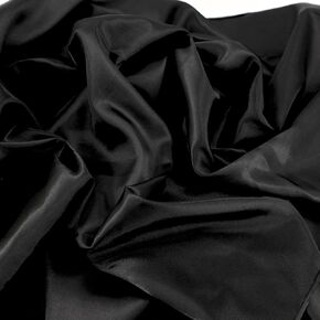 Satin Fabric Silk Cloth Black Color for Wedding Dress Decoration DIY Crafts 60" by 1 Yard