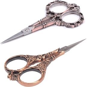 BIHRTC Plum Blossom Scissors - 4.5 Inch Small Sewing Scissors, European Style, Stainless Steel, Ideal for Cross Stitch, Embroidery & Crafting in Kuwait