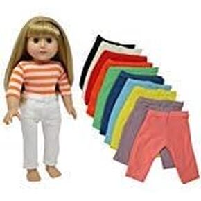 ذا نيويورك دول كوليكشن سروال دمى للدمى مقاس 18 انش - مجموعة من 10 قطع - يناسب ملابس دمى امريكان جيرل in Kuwait