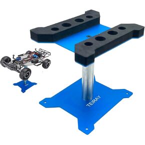 RC Car Work Stand Mat Repair Workstation Aluminum TEIRAY 360 Degree Rotation Height 145mm Body Mounts for 1/8 1/10 1/12 1/16 1/18 Scale Cars Trucks Buggies (Blue)