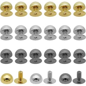 30Pcs Rivet Studs Screw Back Round Head Nailhead Round Buckle Button Cap Cone Stud Screw-Back Spike Metal Cone Studs Rivet for Handbag Belts Bags Dog Collar Accessories Leather Craft DIY(3 Colors) in Kuwait