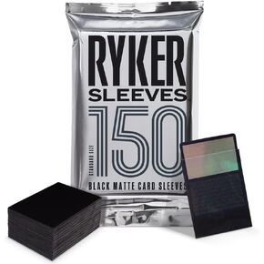 Ryker Sleeves Standard Matte Card Sleeves, 5X Stronger, Compatible with Magic The Gathering MTG Card Sleeves Pokemon Trading Cards Board Games (1 Pack, Black)