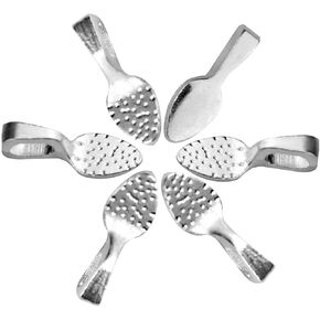 Lystaii 300pcs قلادة صغيرة الكفالات الفضة الغراء على علامة الكفالة المجوهرات الكفالات البيضاوية الغراء على القرط الكفالات شكل ملعقة صغيرة لصنع قلادة أو الزجاج كابوشون البلاط DIY مجوهرات 15x5mm in Kuwait