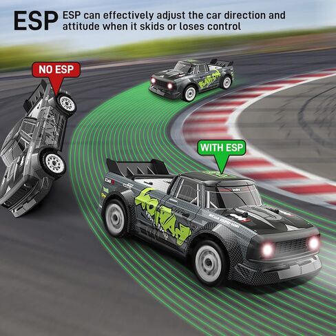 سيارة الانجراف RC عالية السرعة من Supdex، سيارة تحكم عن بعد 1:16 20 ميلا في الساعة للانجراف والسباق، ESP 2.4 جيجا هرتز، خنق متناسب والتحكم في التوجيه، شاحنات سباق الدفع الرباعي مع أضواء LED للبالغين والأطفال in Kuwait