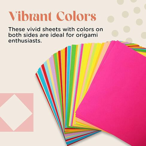 Origami Paper - 1100 Sheets - Double Sided 6x6 inches Origami Squares - 15 Vibrant Colors - Origami Set for Kids - Easy Fold Origami Papers for Arts & Crafts - Quality Paper Origami Sheets in Saudi Arabia