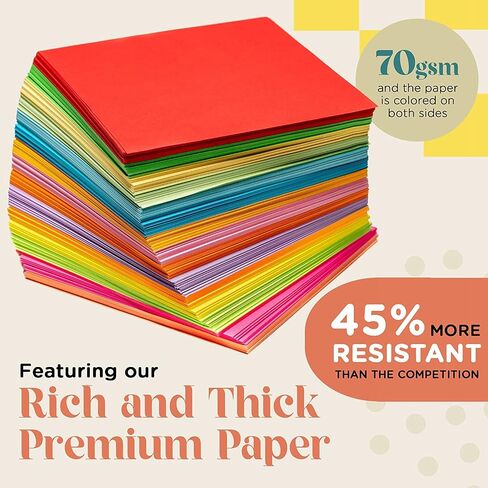 Origami Paper - 1100 Sheets - Double Sided 6x6 inches Origami Squares - 15 Vibrant Colors - Origami Set for Kids - Easy Fold Origami Papers for Arts & Crafts - Quality Paper Origami Sheets in Saudi Arabia