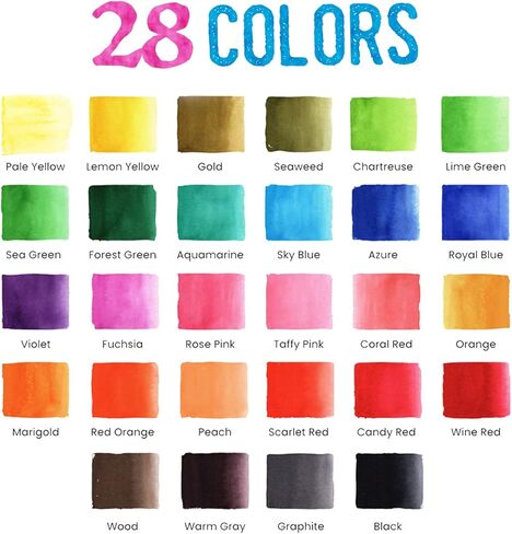 Chalkola Watercolor Paint Set for Adults, Kids, Beginner & Professional Artists - 36 Watercolor Tubes Set (12ml, 0.4oz), 10 Painting Brushes & 1 Palette | Vibrant Water Color Art Painting Supplies in Kuwait