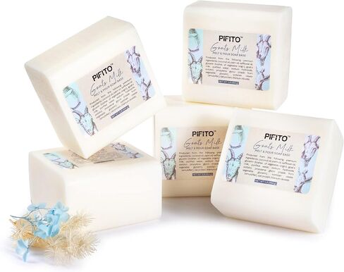 Pifito Goats Milk Melt and Pour Soap Base (5 lb) │ Bulk Premium 100% Natural Glycerin Soap Base │ Luxurious Soap Making Supplies in Kuwait
