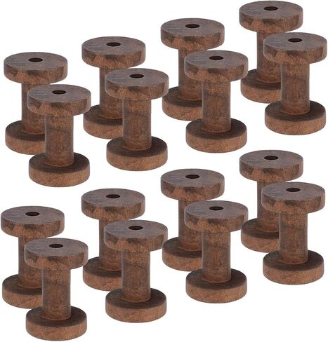 [16 Pack] Wooden Empty Spools for Wire, 2.4 inch Bobbins Wood Sewing Embroidery Thread Spool Wire Weaving Bobbins for Embroidery and Sewing Machines Arts Crafts Thread Cord Roll in Saudi Arabia