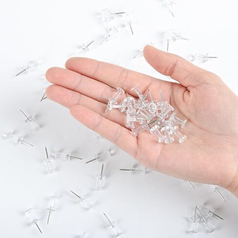 400 Piece Push Pins Tacks for Bulletin Board,Clear Thumb Tacks, Plastic Head and Steel Point, Thumbtacks, Standard Push Tacks for Home Office School Organization in Kuwait