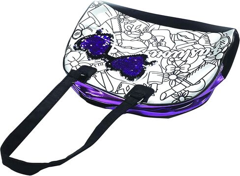 Amav Toys DIY حقيبة مراسلة قابلة للطلاء بالترتر القابل للعكس للفتيات - قم بإنشاء حقيبة الإطلاق المدرسية المخصصة الخاصة بك بسحاب - نشاط مثالي للنوم للأطفال من سن 6 سنوات فما فوق in Kuwait