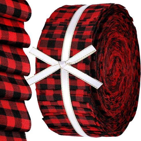 100 قطعة من قماش جانين مقطوع مسبقًا مقاس 2.55 × 39.3 بوصة أحمر أسود بافلو منقوش من القماش شرائط نسيج لخياطة اللحف القطنية من نسيج اللحف المنزلي للخياطة اليدوية المرقعة لعيد الميلاد in Kuwait