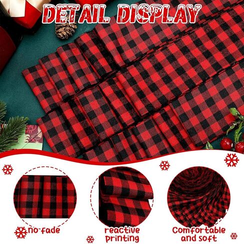 100 قطعة من قماش جانين مقطوع مسبقًا مقاس 2.55 × 39.3 بوصة أحمر أسود بافلو منقوش من القماش شرائط نسيج لخياطة اللحف القطنية من نسيج اللحف المنزلي للخياطة اليدوية المرقعة لعيد الميلاد in Kuwait