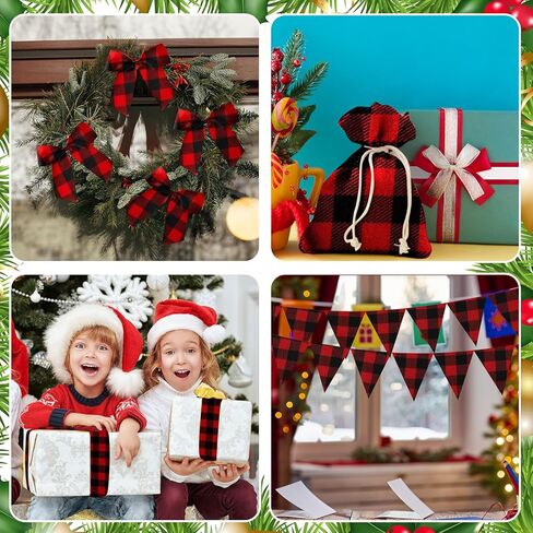 100 قطعة من قماش جانين مقطوع مسبقًا مقاس 2.55 × 39.3 بوصة أحمر أسود بافلو منقوش من القماش شرائط نسيج لخياطة اللحف القطنية من نسيج اللحف المنزلي للخياطة اليدوية المرقعة لعيد الميلاد in Kuwait