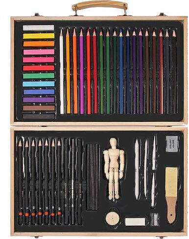 مجموعة رسم فنية مع مانيكان - لوازم حقائب الرسم والتلوين للفنانين توفر مجموعة متنوعة من تلوين الرسومات للمبتدئين وهي الهدية المثالية للفنانين والبالغين والأطفال in Kuwait