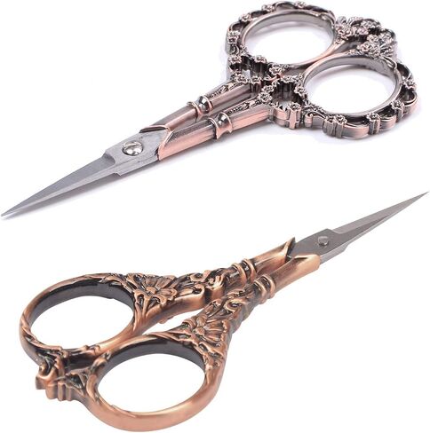 BIHRTC Plum Blossom Scissors - 4.5 Inch Small Sewing Scissors, European Style, Stainless Steel, Ideal for Cross Stitch, Embroidery & Crafting in Kuwait