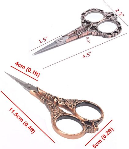BIHRTC Plum Blossom Scissors - 4.5 Inch Small Sewing Scissors, European Style, Stainless Steel, Ideal for Cross Stitch, Embroidery & Crafting in Kuwait