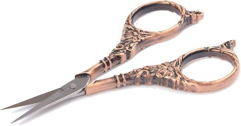 BIHRTC Plum Blossom Scissors - 4.5 Inch Small Sewing Scissors, European Style, Stainless Steel, Ideal for Cross Stitch, Embroidery & Crafting in Kuwait