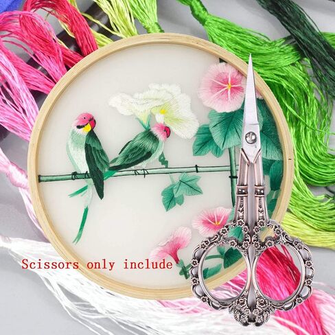 BIHRTC Plum Blossom Scissors - 4.5 Inch Small Sewing Scissors, European Style, Stainless Steel, Ideal for Cross Stitch, Embroidery & Crafting in Kuwait