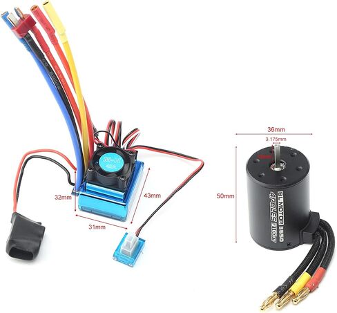 GoolRC 3650 محرك بدون فرشاة 3100KV مع 45A فرش ESC غرفة التبريد لـ 1/8 1/10 RC سيارة RC قارب جزء RC سيارة المحرك in Saudi Arabia