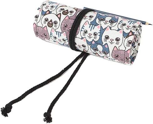 مجموعة أقلام تلوين لرسم السفر من Jahobet منظم لفات للفنانين، حقيبة أقلام رصاص تحمل حقيبة ملفوفة 72 فتحة دائرية وحقيبة مقلمة ناعمة لـ 72 قلم رصاص ملون للرجال والنساء (بدون أقلام رصاص) in Kuwait