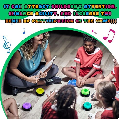Xuhal 8 Pcs Buzzers for Trivia Games Show Buzzers Recordable Answer Buzzers with Number Recordable Button Gift for Christmas Office Home Trivia Nights, 8 Colors in Kuwait