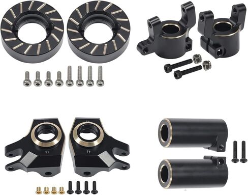 Linsvirgo Brass SCX10 II AR44 الأوزان الأمامية والخلفية غطاء مختلف محاور C مفاصل التوجيه الأوزان مجموعة ثقل الموازنة مناسبة لسيارة 1/10 RC الزاحفة 90046 90047 SCX10 II أجزاء ترقيات (مجموعة 4 في 1) in Kuwait