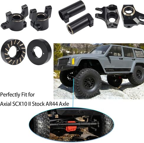 Linsvirgo Brass SCX10 II AR44 الأوزان الأمامية والخلفية غطاء مختلف محاور C مفاصل التوجيه الأوزان مجموعة ثقل الموازنة مناسبة لسيارة 1/10 RC الزاحفة 90046 90047 SCX10 II أجزاء ترقيات (مجموعة 4 في 1) in Kuwait
