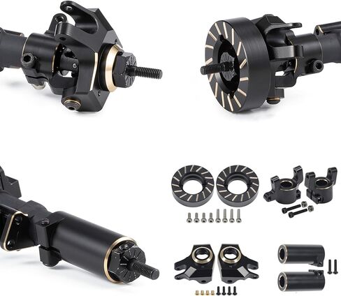 Linsvirgo Brass SCX10 II AR44 الأوزان الأمامية والخلفية غطاء مختلف محاور C مفاصل التوجيه الأوزان مجموعة ثقل الموازنة مناسبة لسيارة 1/10 RC الزاحفة 90046 90047 SCX10 II أجزاء ترقيات (مجموعة 4 في 1) in Kuwait