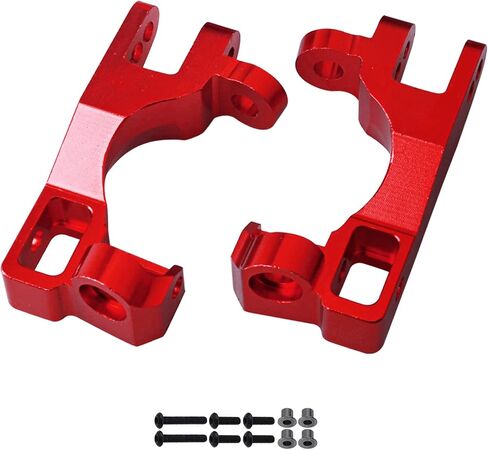كتل عجلات مفصل التوجيه من الألومنيوم من AllinRC، ترقيات حاملات المحور C-Hubs لـ 1/10 Traxxas Slash 4X4، Stampede 4X4، Rustler 4WD، يستبدل الجزء 6837 6832 1952 (أحمر) in Kuwait
