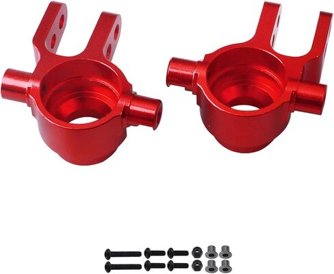 كتل عجلات مفصل التوجيه من الألومنيوم من AllinRC، ترقيات حاملات المحور C-Hubs لـ 1/10 Traxxas Slash 4X4، Stampede 4X4، Rustler 4WD، يستبدل الجزء 6837 6832 1952 (أحمر) in Kuwait