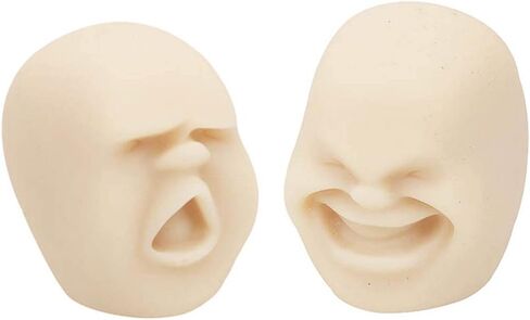 zonzxcv قطعتان من كرات عاطفة الوجه البشري، كرات الإجهاد للبالغين والمراهقين والبالغين، كرة ضغط إسفنجية، أشياء غريبة، ألعاب تخفيف التوتر للبالغين (تعبير عشوائي) in Kuwait