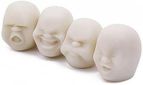 zonzxcv قطعتان من كرات عاطفة الوجه البشري، كرات الإجهاد للبالغين والمراهقين والبالغين، كرة ضغط إسفنجية، أشياء غريبة، ألعاب تخفيف التوتر للبالغين (تعبير عشوائي) in Kuwait