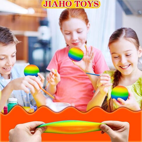 كرات الضغط بألوان قوس قزح (3 عبوات) للأطفال والكبار، ألعاب الضغط على الكرات الإسفنجية مقاس 2.4 بوصة | ألعاب تململ الكرات الحسية الملونة لحفلات الأطفال، وجوائز الفصول الدراسية | كرة العجين لتخفيف التوتر in Kuwait