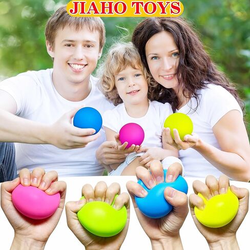 كرات الضغط بألوان قوس قزح (3 عبوات) للأطفال والكبار، ألعاب الضغط على الكرات الإسفنجية مقاس 2.4 بوصة | ألعاب تململ الكرات الحسية الملونة لحفلات الأطفال، وجوائز الفصول الدراسية | كرة العجين لتخفيف التوتر in Kuwait