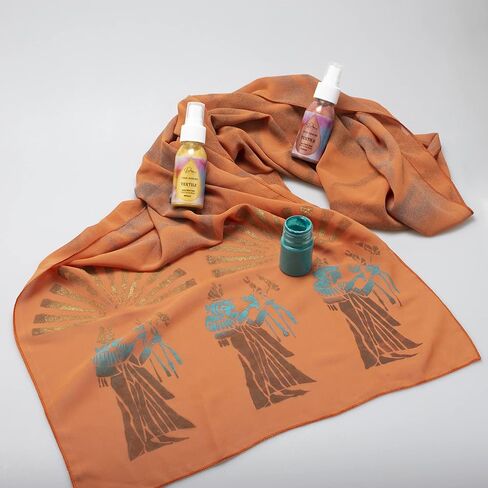 Metallic Spray Paints for Clothes | Make Your Own Tie Dye Fashion | 6 Shining Colors Gold, Silver, Copper, Purple, Grass Green, Sea Blue | Ready to Use Fabric Coloring in Saudi Arabia