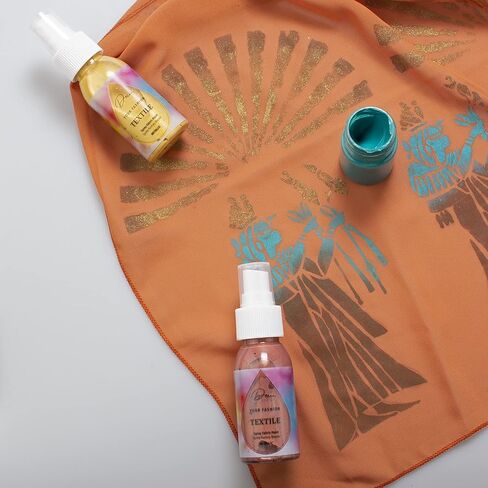 Metallic Spray Paints for Clothes | Make Your Own Tie Dye Fashion | 6 Shining Colors Gold, Silver, Copper, Purple, Grass Green, Sea Blue | Ready to Use Fabric Coloring in Saudi Arabia