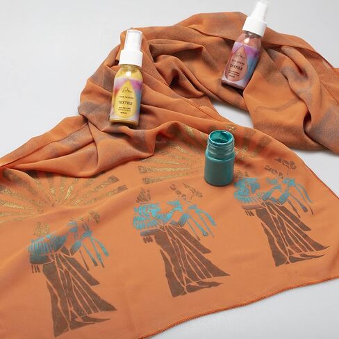 Metallic Spray Paints for Clothes | Make Your Own Tie Dye Fashion | 6 Shining Colors Gold, Silver, Copper, Purple, Grass Green, Sea Blue | Ready to Use Fabric Coloring in Saudi Arabia