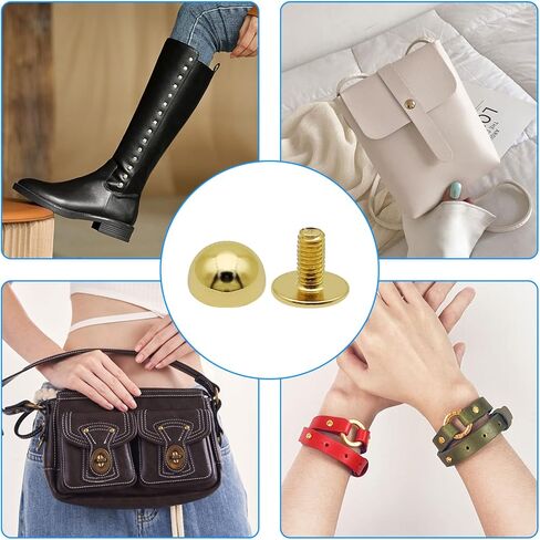 30Pcs Rivet Studs Screw Back Round Head Nailhead Round Buckle Button Cap Cone Stud Screw-Back Spike Metal Cone Studs Rivet for Handbag Belts Bags Dog Collar Accessories Leather Craft DIY(3 Colors) in Kuwait